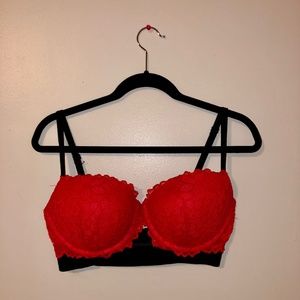 Sexy Red Lace Victoria's Secret Push Up Bra 36 DD